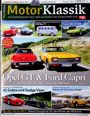 Deckblatt Motor Klassik (10/2016)